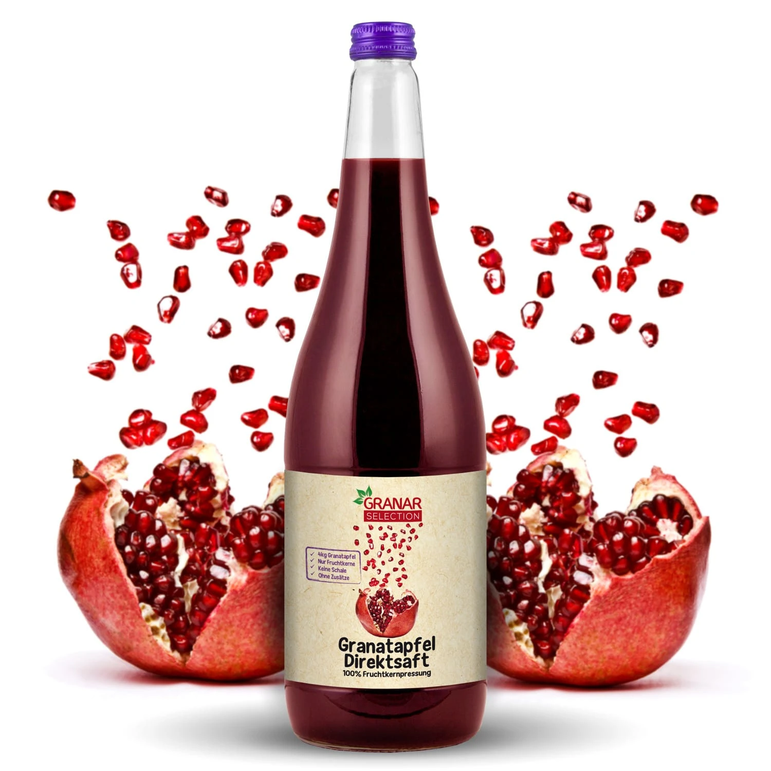 3 X 1 Liter Granatapfel Direktsaft Aus Kernpressung 4 3 X 1 Liter Granatapfel Direktsaft Aus Kernpressung – Bild 2