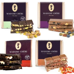 4 X Madame Cheri: Kaki-Pekannüsse + Pistazien+Goji-Walnuss+Dattel-Pistazien