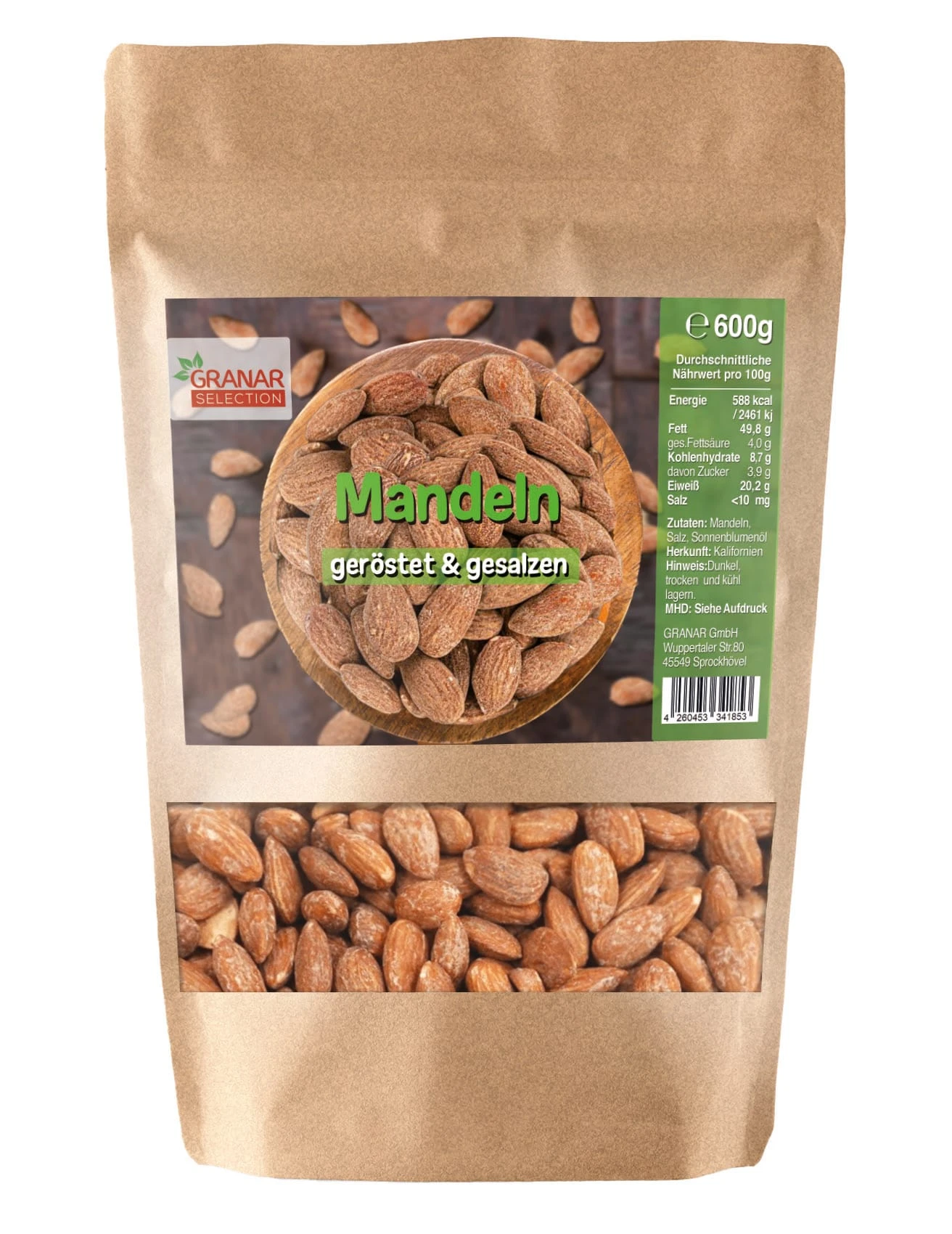 600g Mandeln, Knackig, Geröstet Und Gesalzen Von Granar 3 600g Mandeln, Knackig, Geröstet Und Gesalzen Von Granar