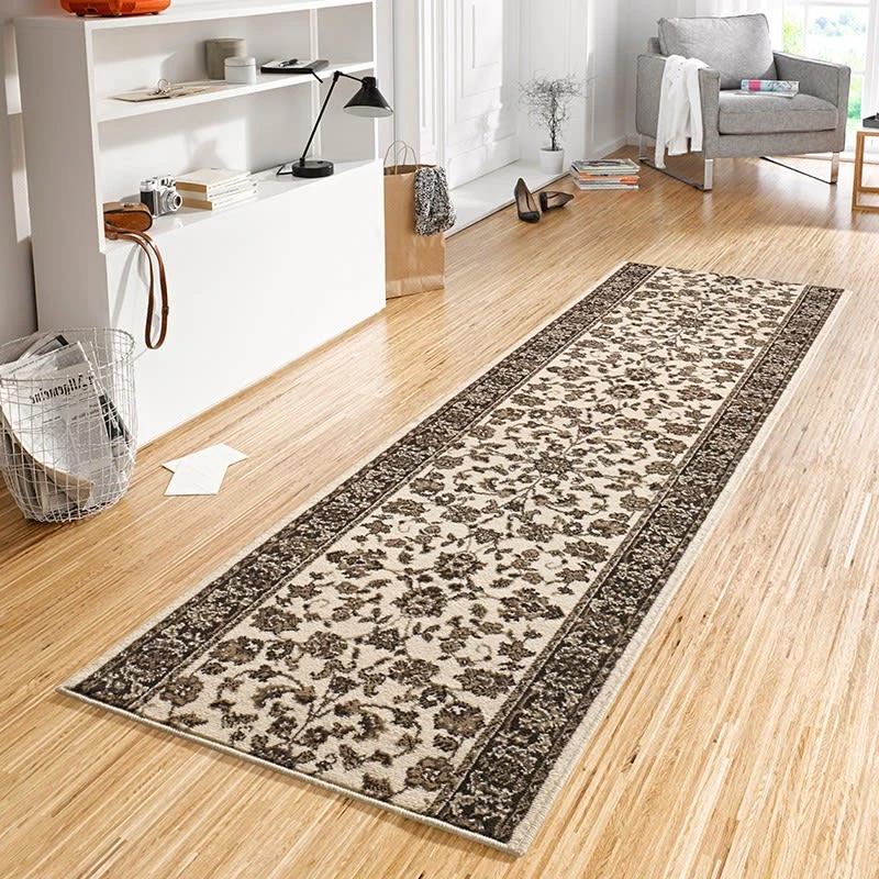 Kurzflor Teppich Läufer Vintage Creme 4 Kurzflor Teppich Läufer Vintage Creme – Bild 2