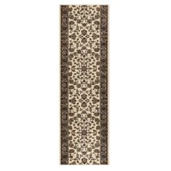 Kurzflor Teppich Läufer Vintage Creme