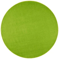 Kurzflor Teppich Nasty, Rund Grün