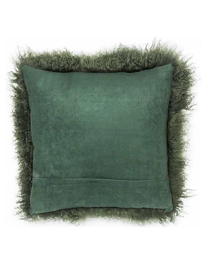 Kissen Mit Schaffell In Grün 5 Kissen Mit Schaffell In Grün – Bild 3