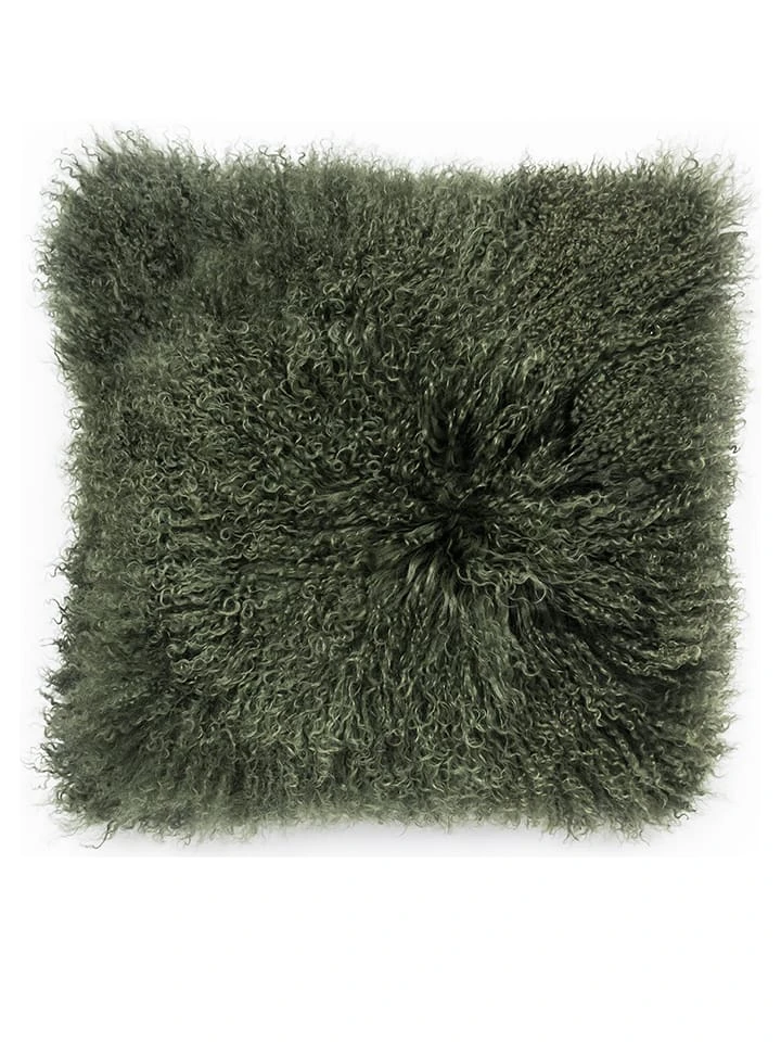 Kissen Mit Schaffell In Grün 3 Kissen Mit Schaffell In Grün