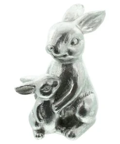 Figuren "Hasenmutter Mit Kind" 21cm In Silber