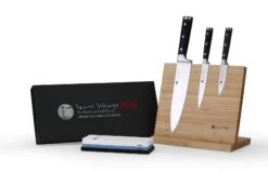 IZUMI ICHIAGO - 3-tlg. Kochmesser-Set Inkl. Magnetständer Und Wasserschleifstein