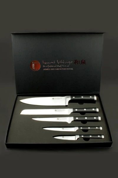 IZUMI ICHIAGO - 5-tlg. Kochmesser-Set Aus Japanese High Carbon Stainless Steel 4 IZUMI ICHIAGO - 5-tlg. Kochmesser-Set Aus Japanese High Carbon Stainless Steel – Bild 2