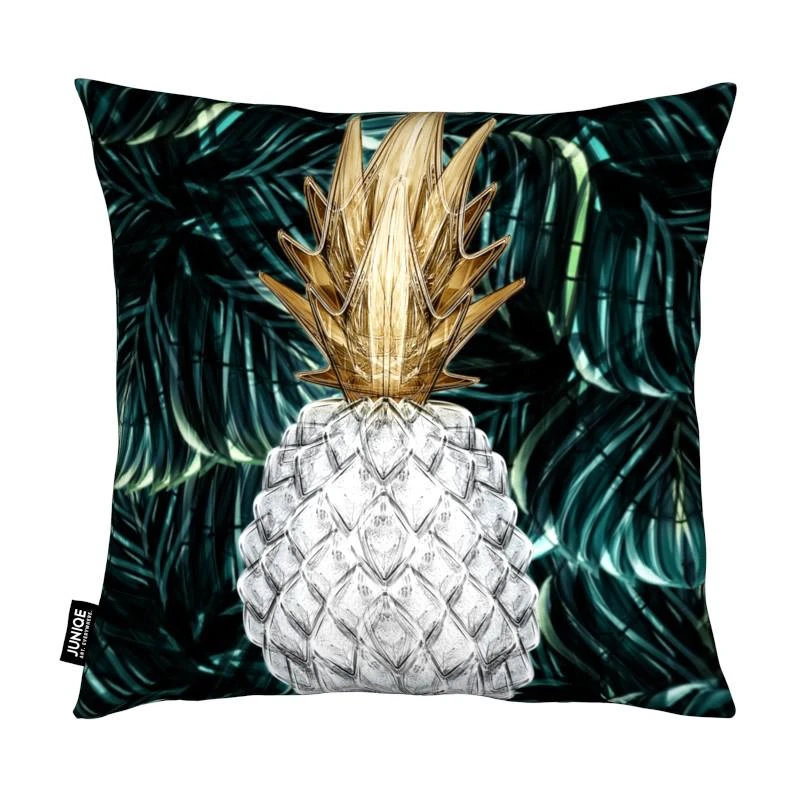 Kissen "Ananas Gold" In Grün & Weiß 4 Kissen "Ananas Gold" In Grün & Weiß – Bild 2