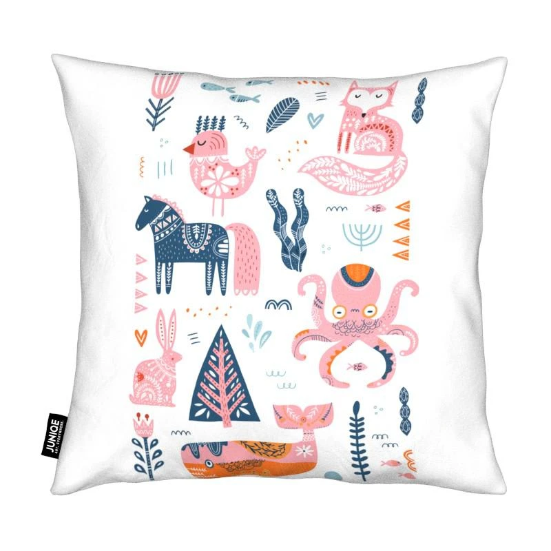 Kissen "Patchwork Animals" In Rosa & Weiß 4 Kissen "Patchwork Animals" In Rosa & Weiß – Bild 2