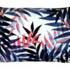 Kissen "Tropical Leaves" In Blau & Rot