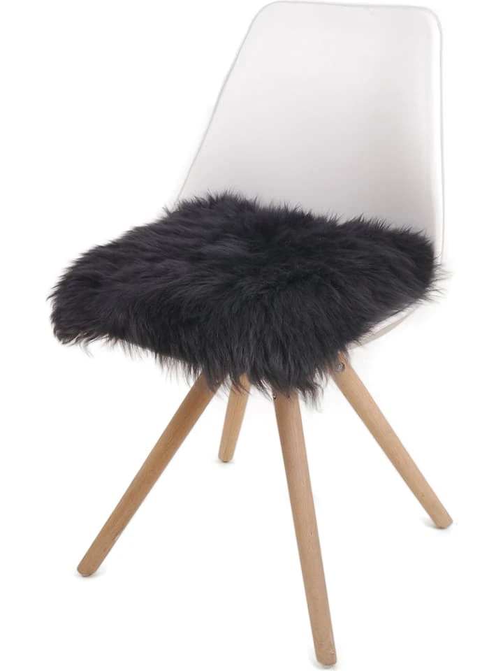 Lammfell-Sitzauflage In Grau 4 Lammfell-Sitzauflage In Grau – Bild 2