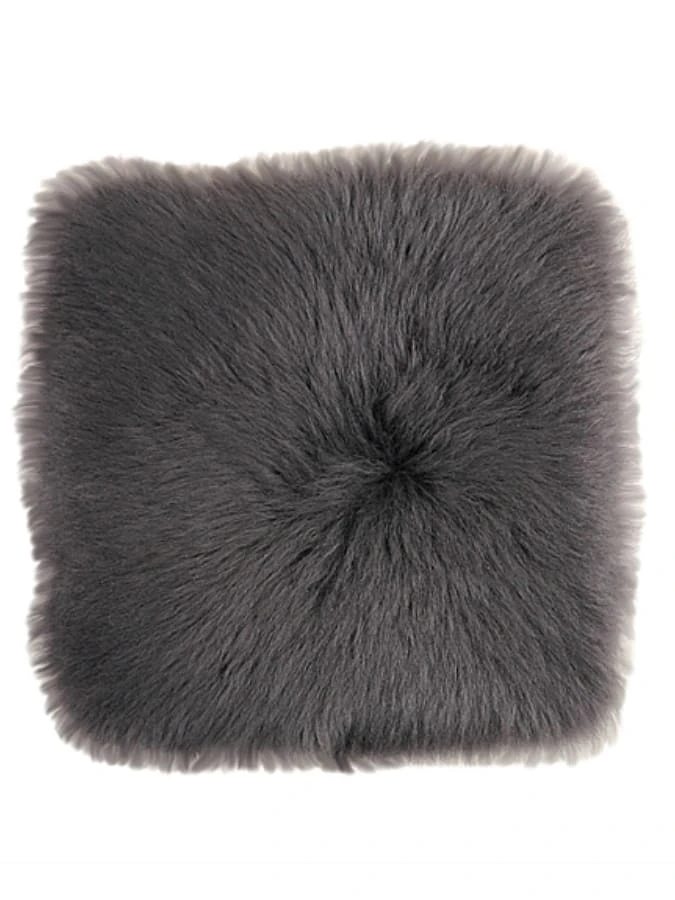 Lammfell-Sitzauflage In Grau 3 Lammfell-Sitzauflage In Grau