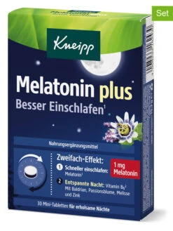 2er-Set: Nahrungsergänzungsmittel "Melatonin Plus", Je 30 Stk/ 15,3 G
