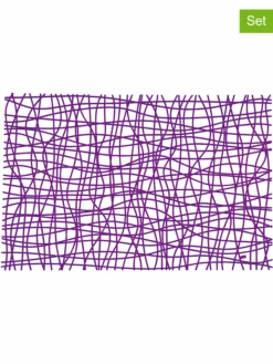 Koziol 6er-Set: Tischsets "Silk" In Lila - (L)45 X (B)32 Cm