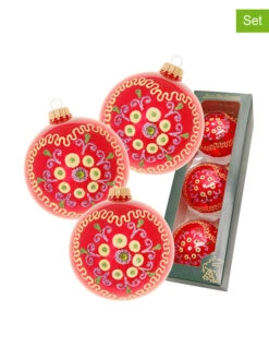 3er-Set: Christbaumkugeln In Rot - Ø 8