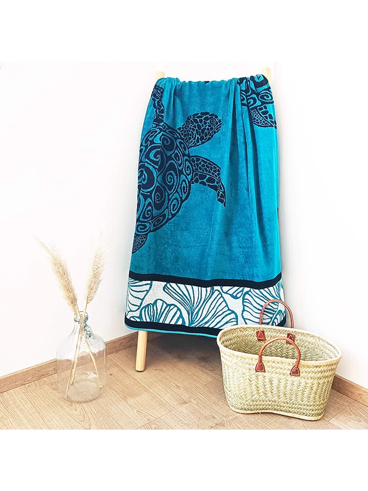 Strandtuch "Bora Bora - Mallorca" In Hellblau - (L)180 X (B)140 Cm 4 Strandtuch "Bora Bora - Mallorca" In Hellblau - (L)180 X (B)140 Cm – Bild 2