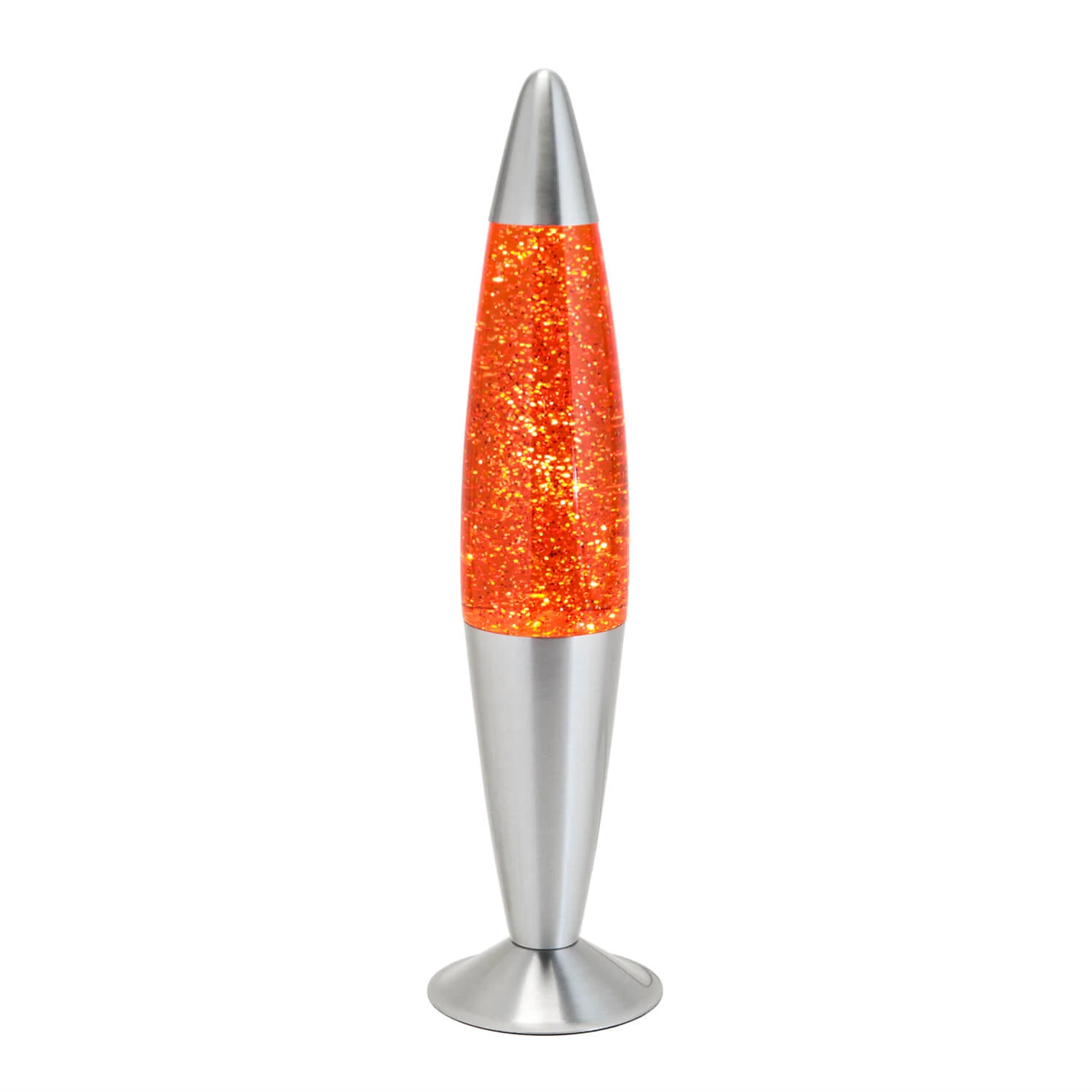 Lavalampe In Glitter (Silber) Orange Silber 3 Lavalampe In Glitter (Silber) Orange Silber