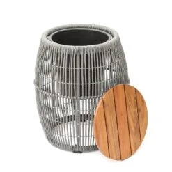 Beistelltisch Gartentisch Mit Behälter H: 49cm In Grau 10 Beistelltisch Gartentisch Mit Behälter H: 49cm In Grau -Allgemeiner Haushaltswarenladen marelida beistelltisch gartentisch mit behalter h 49cm in grau 2