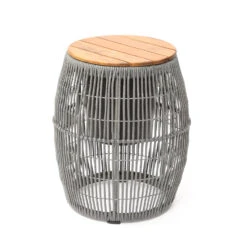 Beistelltisch Gartentisch Mit Behälter H: 49cm In Grau