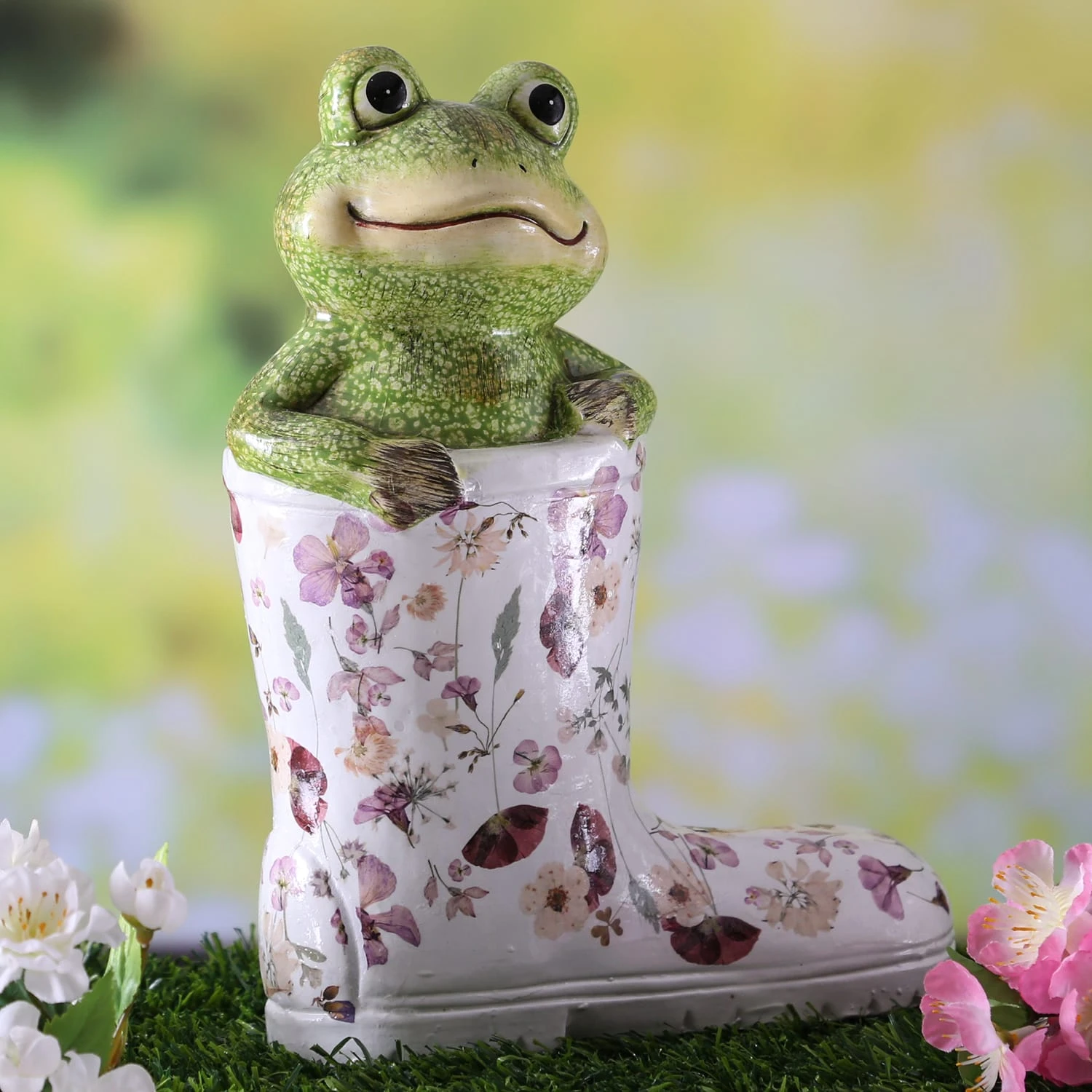 Dekofigur Gartenfigur Frosch Im Gummistiefel In Grün/weiß - H: 26,5cm 4 Dekofigur Gartenfigur Frosch Im Gummistiefel In Grün/weiß - H: 26,5cm – Bild 2