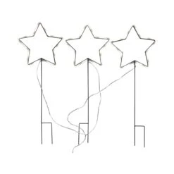 LED Gartenstecker Neon Sterne H: 60cm In Weiß