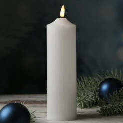 LED Kerze Echtwachs Flackernd H: 22,5cm In Weiß -Allgemeiner Haushaltswarenladen marelida led kerze echtwachs flackernd h 22 5cm in weiss 5