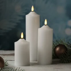 LED Kerze Echtwachs Flackernd H: 22,5cm In Weiß -Allgemeiner Haushaltswarenladen marelida led kerze echtwachs flackernd h 22 5cm in weiss 6