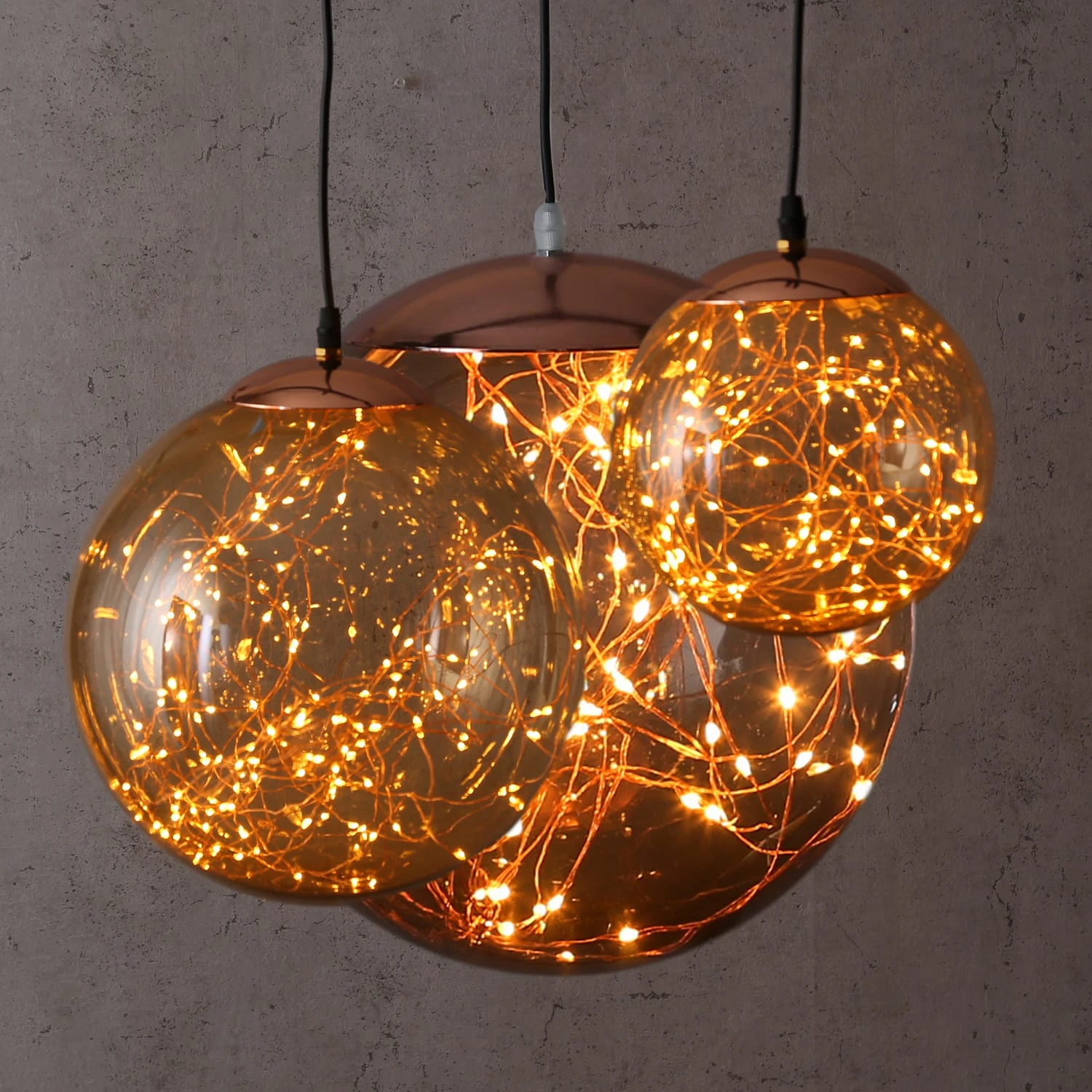 LED Kugel Mit Drahtlichterkette Hängend D: 40cm In Bernstein 6 LED Kugel Mit Drahtlichterkette Hängend D: 40cm In Bernstein – Bild 4