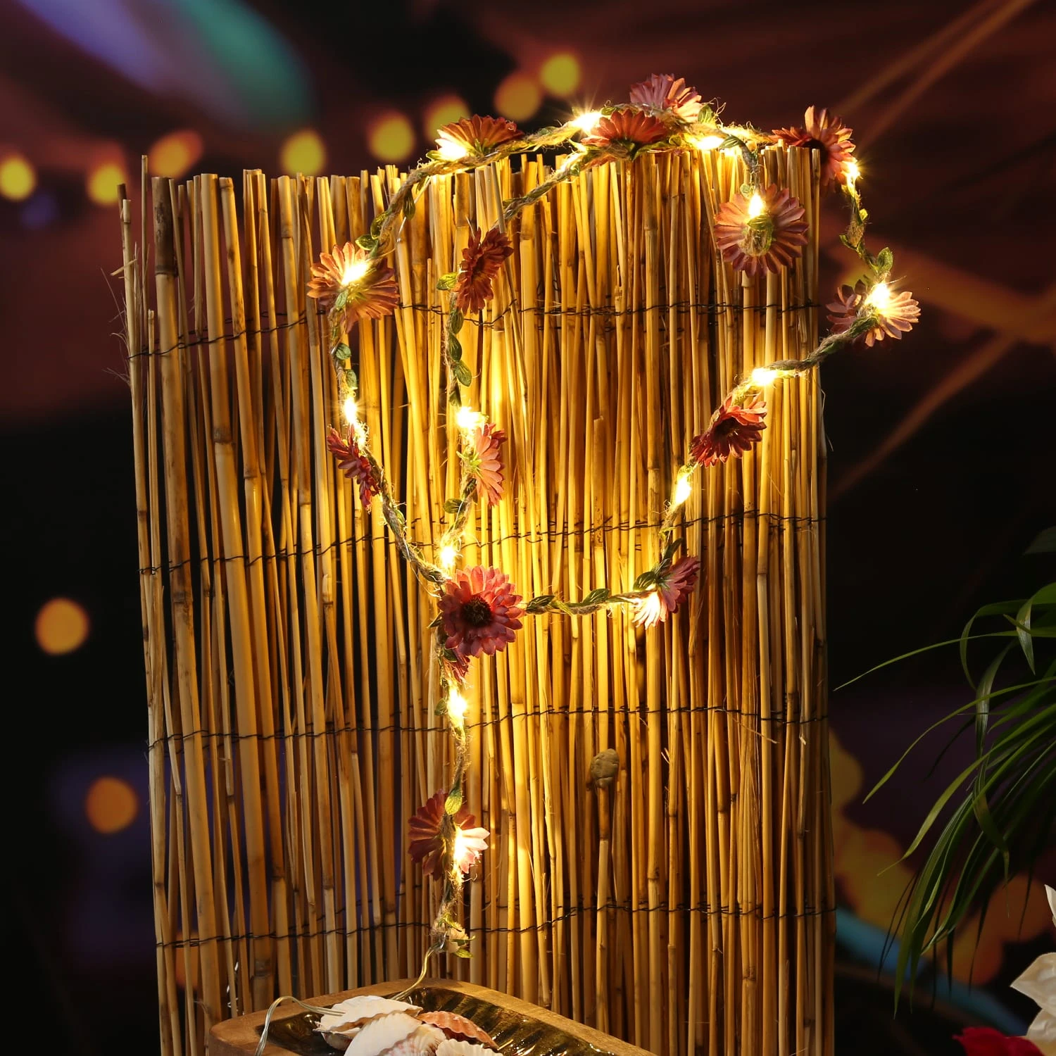 LED Lichterkette Blumen In Lila - L: 1,45m 6 LED Lichterkette Blumen In Lila - L: 1,45m – Bild 4