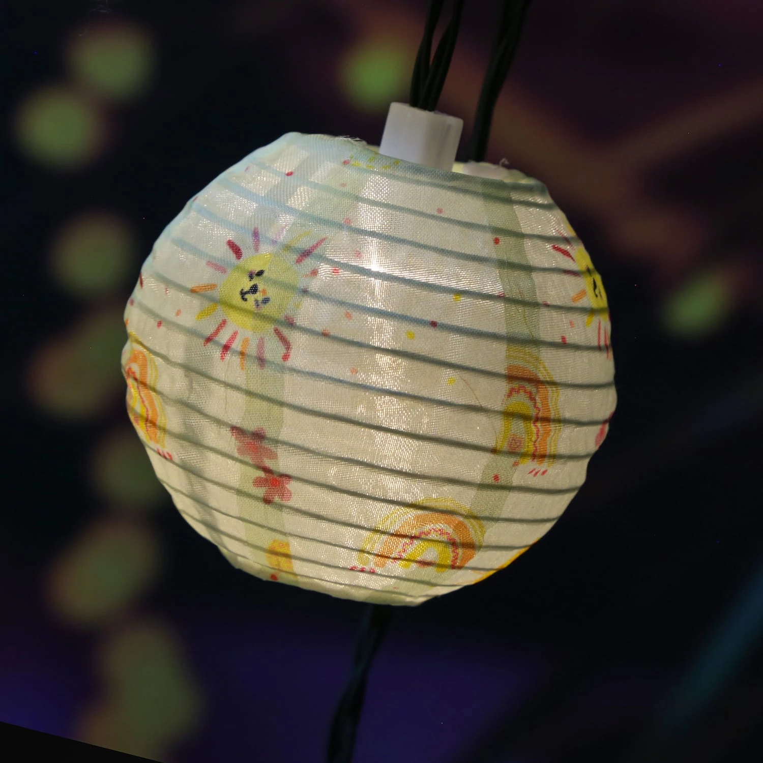 LED Solar Lichterkette 10 Lampions In Gelb - L: 4,5m 5 LED Solar Lichterkette 10 Lampions In Gelb - L: 4,5m – Bild 3