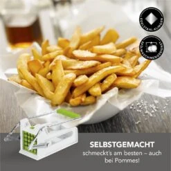 Pommes Gemüse Schneider Edelstahl - Weiß/grün 9 Pommes Gemüse Schneider Edelstahl - Weiß/grün -Allgemeiner Haushaltswarenladen maxxme pommes gemuse schneider edelstahl weiss grun 1