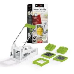 Pommes Gemüse Schneider Edelstahl - Weiß/grün 13 Pommes Gemüse Schneider Edelstahl - Weiß/grün -Allgemeiner Haushaltswarenladen maxxme pommes gemuse schneider edelstahl weiss grun 5