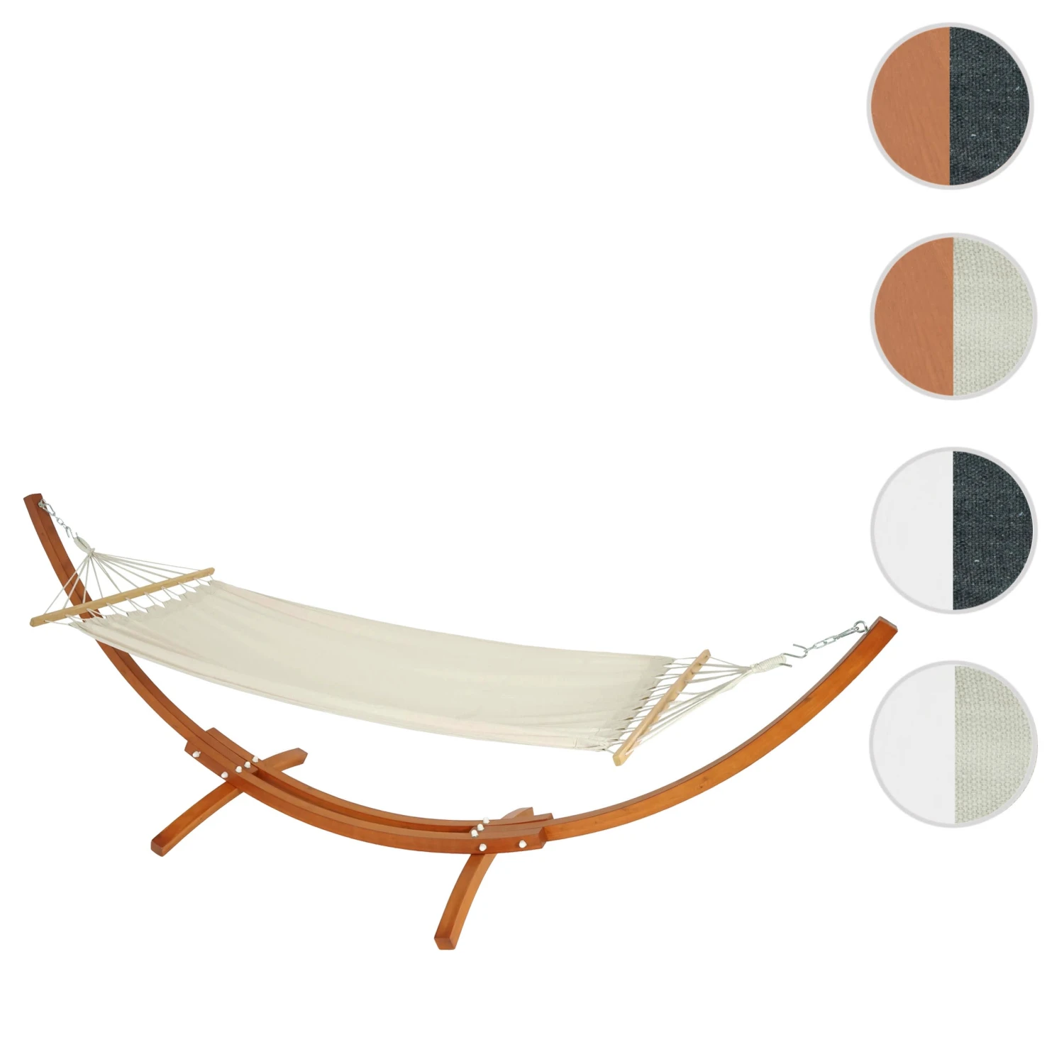 Hängematte Mit Gestell J46, Braun, Matte Creme-weiß 9 Hängematte Mit Gestell J46, Braun, Matte Creme-weiß – Bild 7