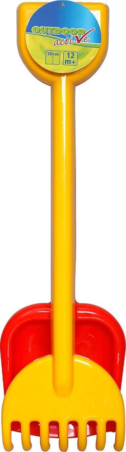 OUTDOOR Active 2er Set Schaufel Und Rechen-Set, Länge 50 Cm, Gelb/rot