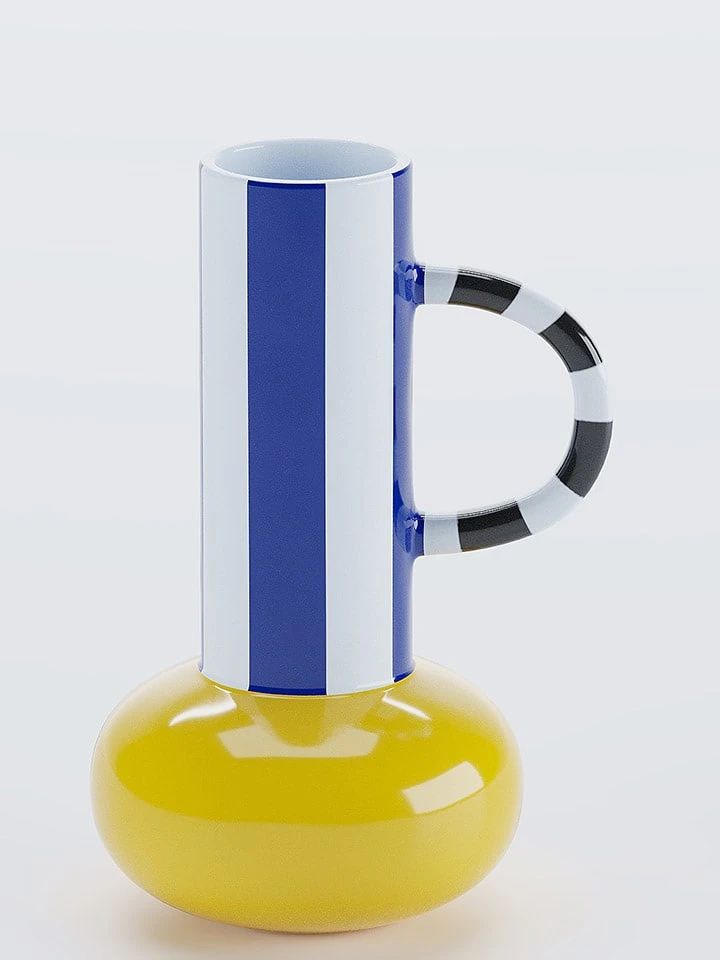 Vase "Birmingham" In Blau/ Gelb - (H)17,5 X Ø 11,8 Cm 3 Vase "Birmingham" In Blau/ Gelb - (H)17,5 X Ø 11,8 Cm