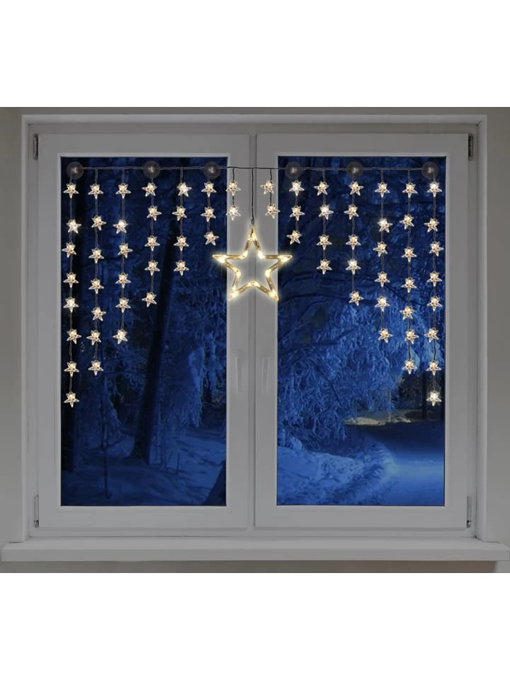 LED-Lichtervorhang "Star" In Warmweiß - (L)135 X (B)95 Cm 4 LED-Lichtervorhang "Star" In Warmweiß - (L)135 X (B)95 Cm – Bild 2