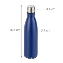 1x Edelstahl-Trinkflasche In Dunkelblau - 500 Ml 12 1x Edelstahl-Trinkflasche In Dunkelblau - 500 Ml -Allgemeiner Haushaltswarenladen relaxdays 1x edelstahl trinkflasche in dunkelblau 500 ml 3