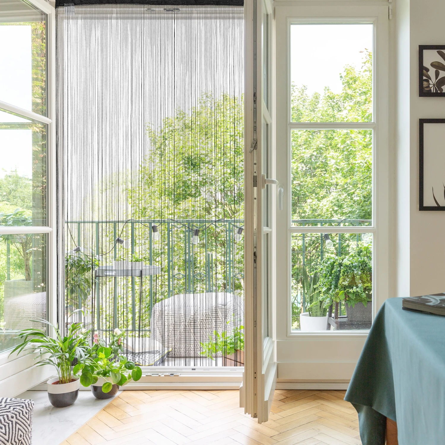 1x Fadenvorhang In Schwarz - (L)245 X (B)145 Cm 4 1x Fadenvorhang In Schwarz - (L)245 X (B)145 Cm – Bild 2