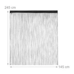 1x Fadenvorhang In Schwarz - (L)245 X (B)145 Cm 12 1x Fadenvorhang In Schwarz - (L)245 X (B)145 Cm -Allgemeiner Haushaltswarenladen relaxdays 1x fadenvorhang in schwarz l 245 x b 145 cm 3