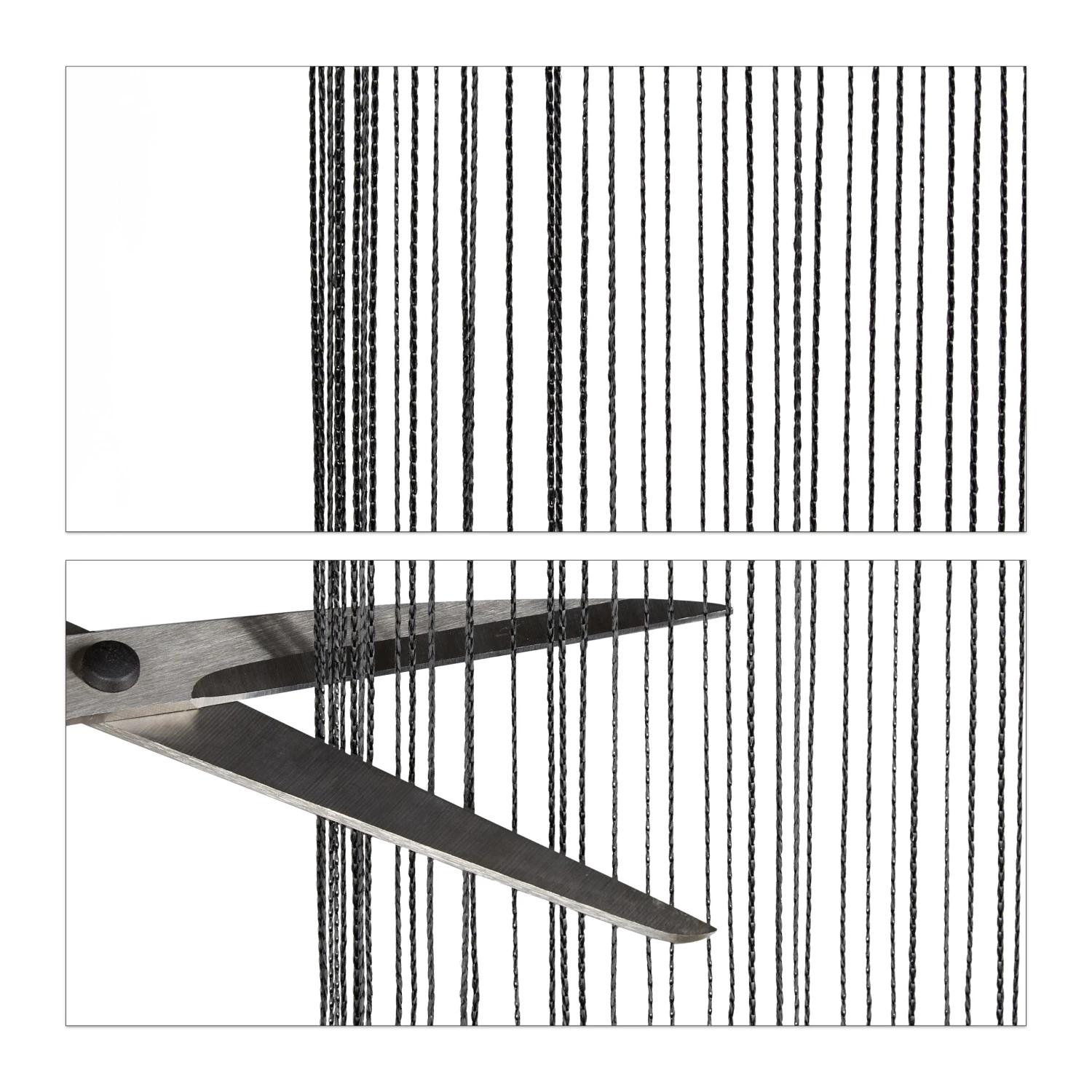 1x Fadenvorhang In Schwarz - (L)245 X (B)145 Cm 8 1x Fadenvorhang In Schwarz - (L)245 X (B)145 Cm – Bild 6