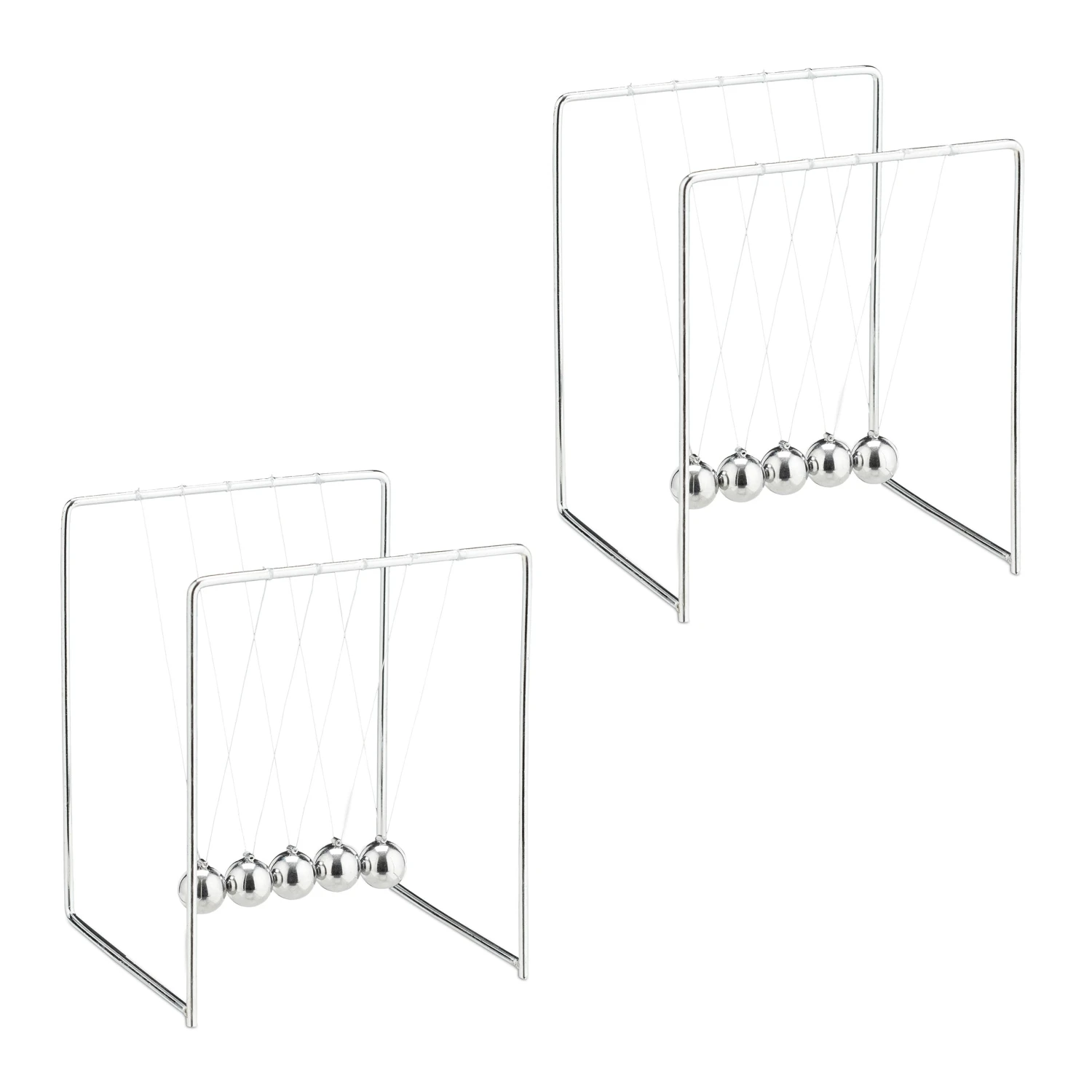 2x Newton Pendel In Silber 3 2x Newton Pendel In Silber