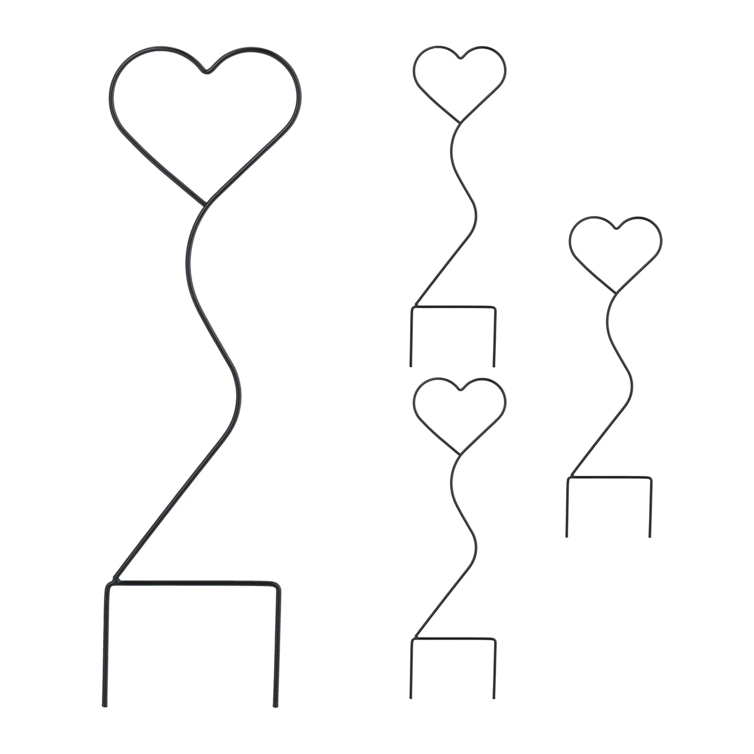 4 X Rankhilfe "Herz" In Schwarz 3 4 X Rankhilfe "Herz" In Schwarz