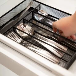 Besteckkasten In Schwarz - (B)23,5 X (H)5 X (T)31,7 Cm -Allgemeiner Haushaltswarenladen relaxdays besteckkasten in schwarz b 23 5 x h 5 x t 31 7 cm 2