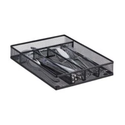 Besteckkasten In Schwarz - (B)23,5 X (H)5 X (T)31,7 Cm