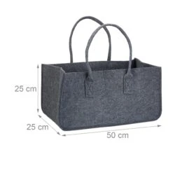 Kaminholztasche In Anthrazit - (B)25 X (H)25 X (T)50 Cm -Allgemeiner Haushaltswarenladen relaxdays kaminholztasche in anthrazit b 25 x h 25 x t 50 cm 3