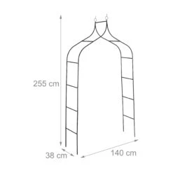 Rosenbogen In Schwarz - (B)140 X (H)255 X (T)38 Cm 12 Rosenbogen In Schwarz - (B)140 X (H)255 X (T)38 Cm -Allgemeiner Haushaltswarenladen relaxdays rosenbogen in schwarz b 140 x h 255 x t 38 cm 2