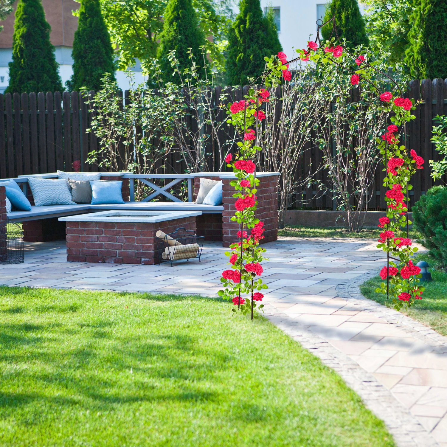 Rosenbogen In Schwarz - (B)140 X (H)255 X (T)38 Cm 8 Rosenbogen In Schwarz - (B)140 X (H)255 X (T)38 Cm – Bild 6