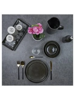 12er-Set: Dessertteller In Schwarz - Ø 20,5 Cm -Allgemeiner Haushaltswarenladen retro chic 12er set dessertteller in schwarz o 20 5 cm 3