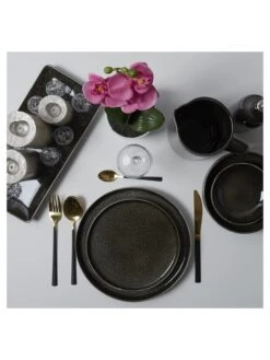 12er-Set: Dessertteller In Schwarz - Ø 20,5 Cm -Allgemeiner Haushaltswarenladen retro chic 12er set dessertteller in schwarz o 20 5 cm 4