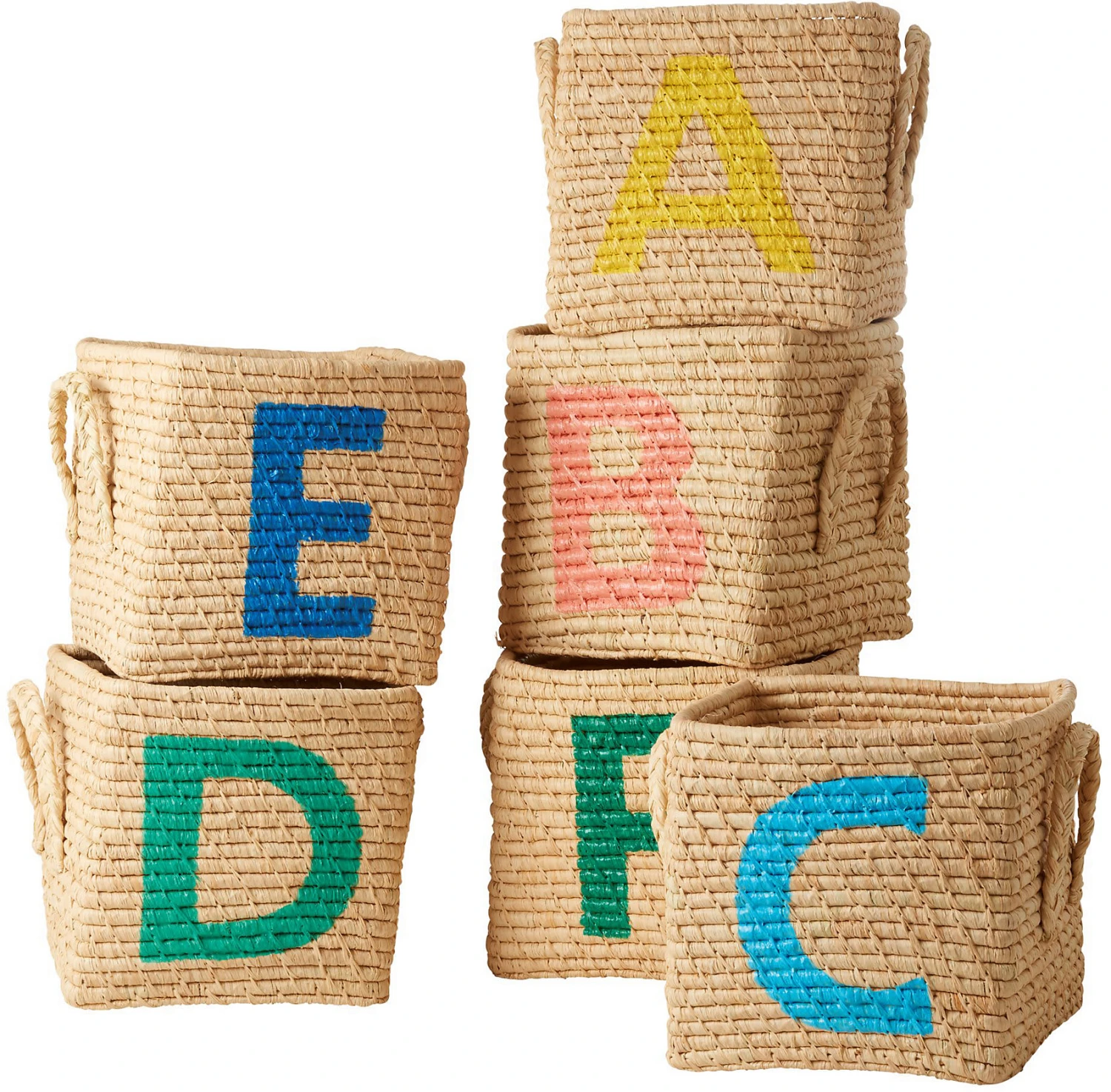 Rice Bastkorb Mit Buchstaben "F", 20x20x20cm 5 Rice Bastkorb Mit Buchstaben "F", 20x20x20cm – Bild 3